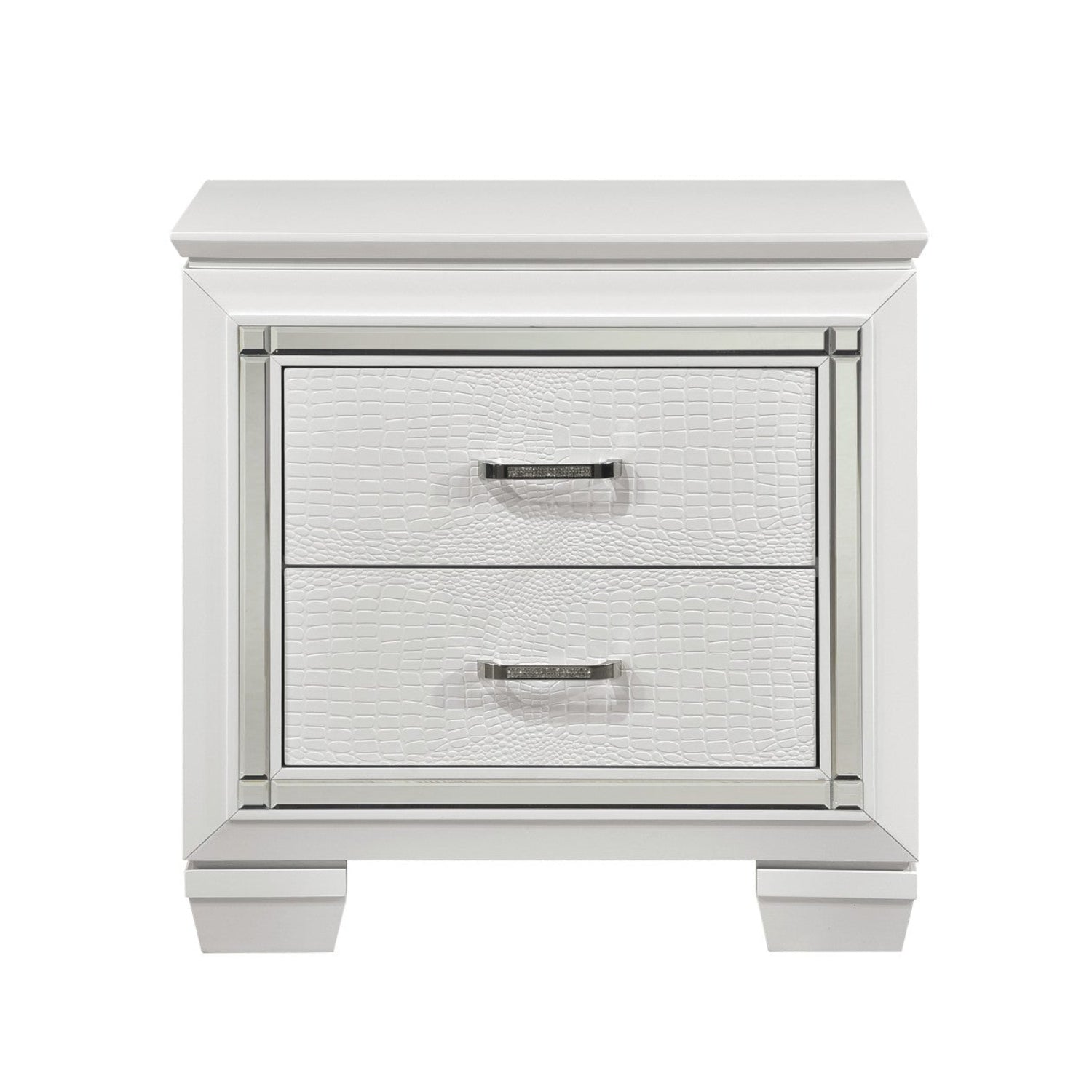 White Allura Wooden 2 Drawer Night Stand 1916W