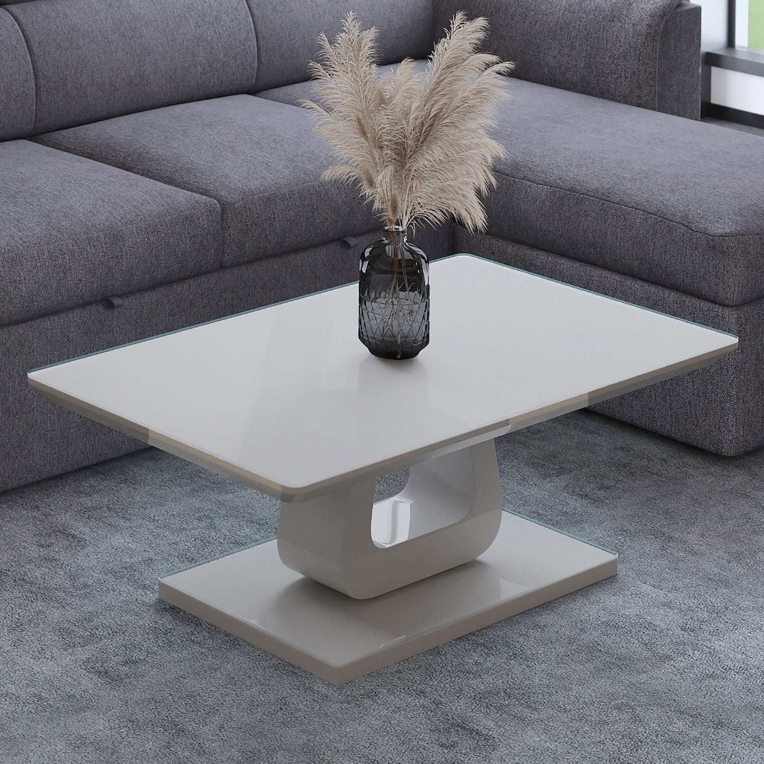 Corvus Rectangular Coffee Table In Warm Grey 301-159WGY