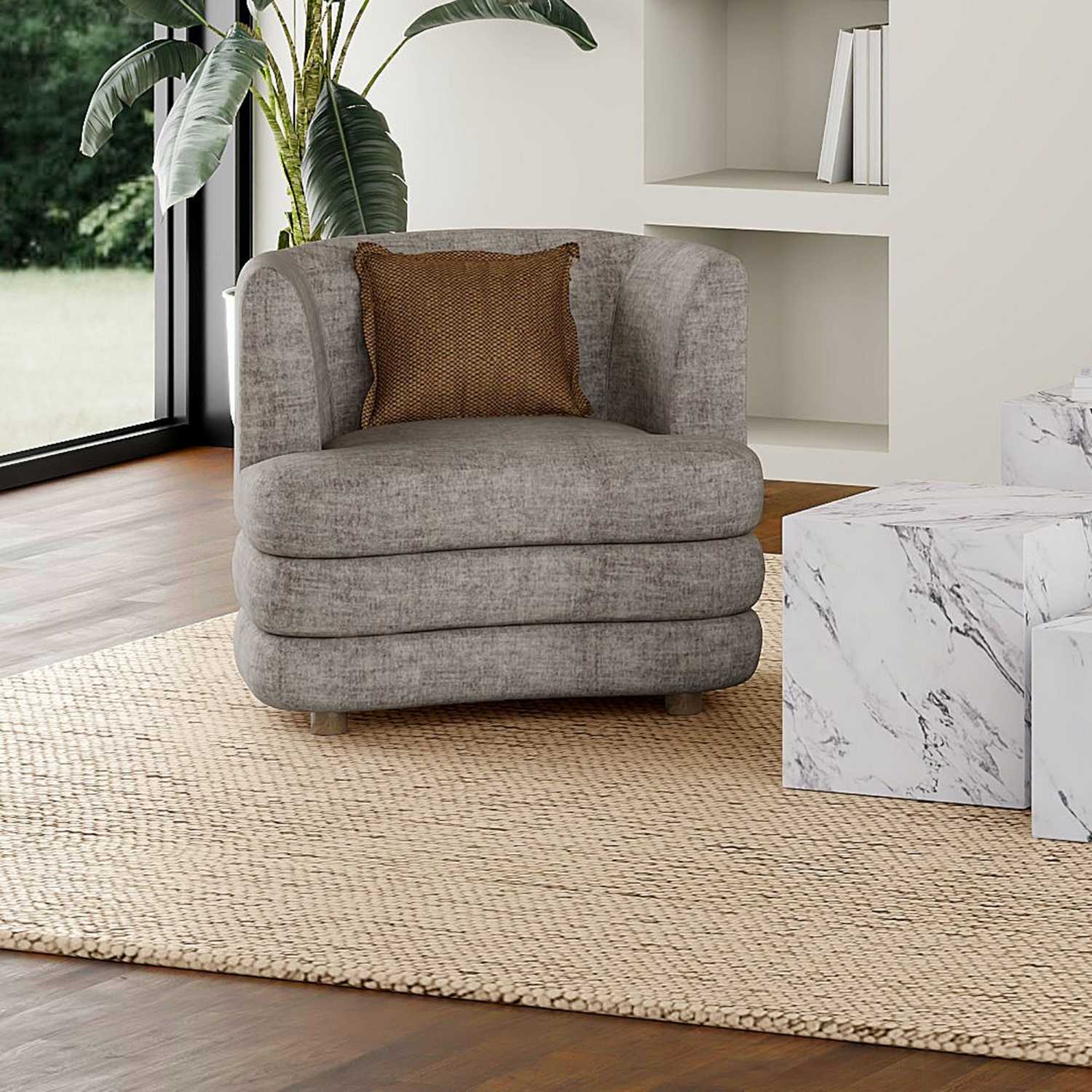 Dorian Dark Taupe Accent Chair in Velvet Fabric 403-061DTP