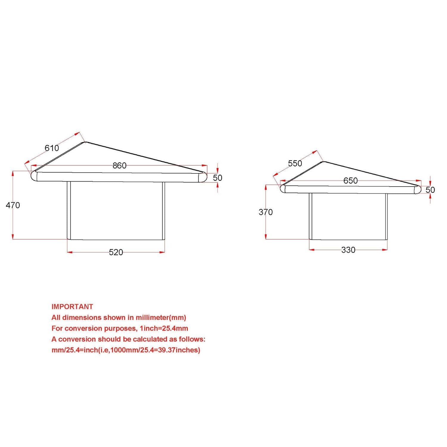 Draco 2pc Coffee Table Set Walnut 303-155WAL