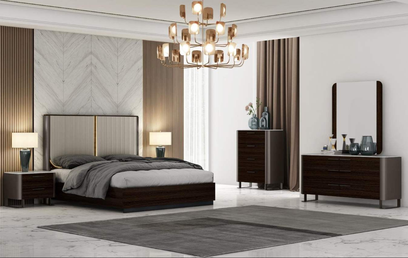 Germani Black Oak and Brown Metal Lacquer Night Stand 1801