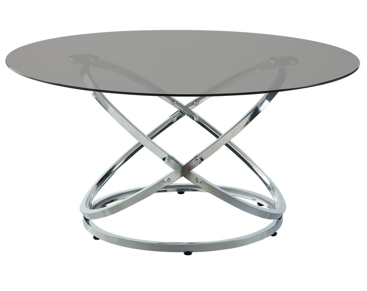 Marion Round Coffee Table with Glass Top & Chrome Base 3707