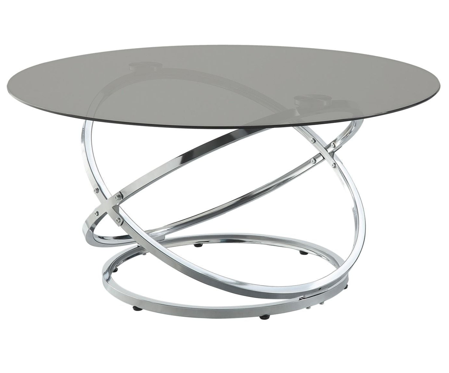 Marion Round Coffee Table with Glass Top & Chrome Base 3707