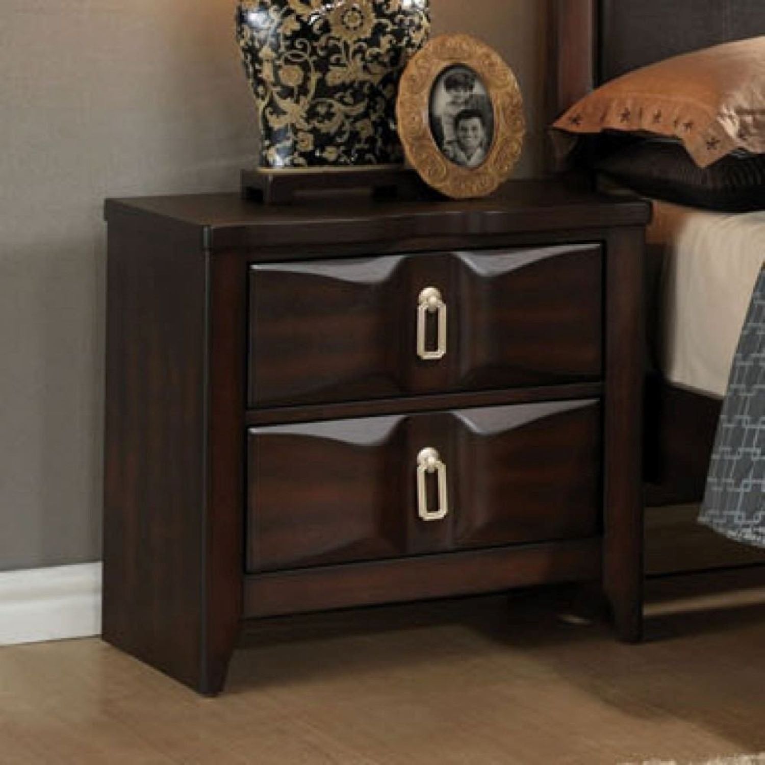 Nina Walnut Wooden Night Stand
