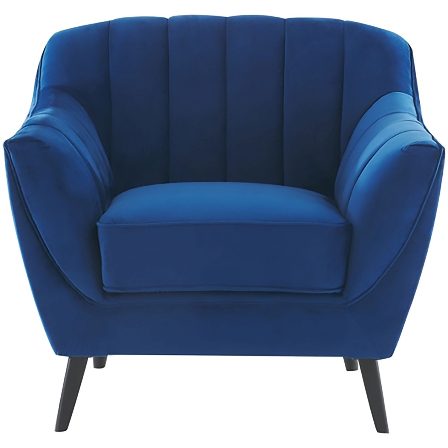 Odette Blue Velvet Chair with Black Legs 99880