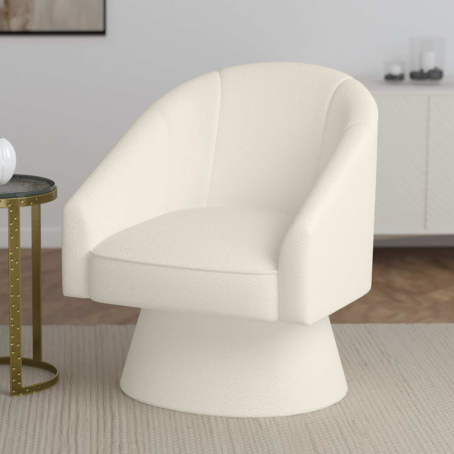 Tilsy Accent Chair in Ivory Boucle 403-122IV