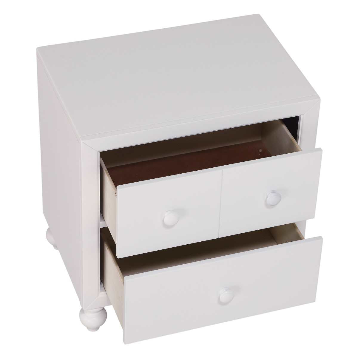 Wellsummer White Wooden 2 Drawer Night Stand 1803W