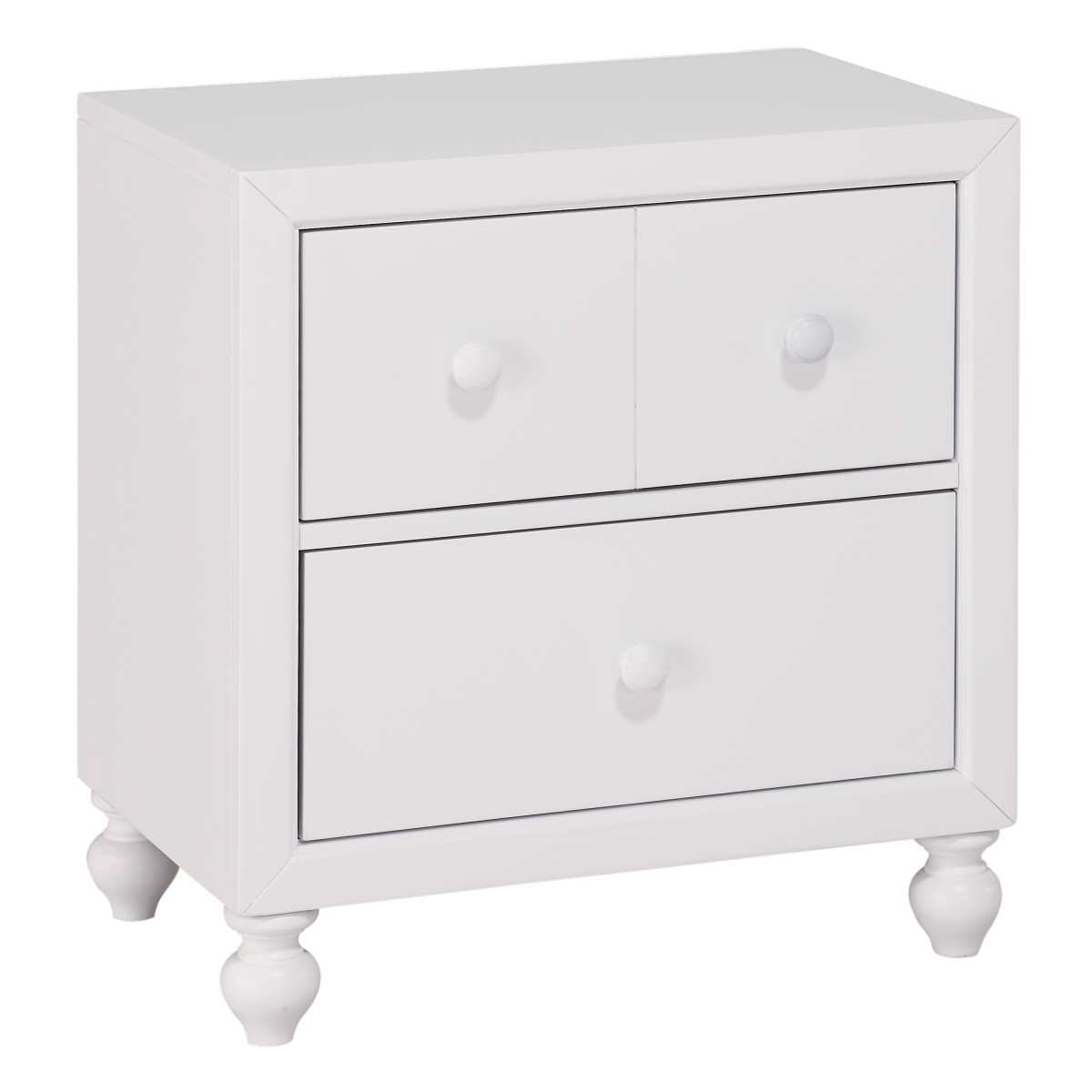 Wellsummer White Wooden 2 Drawer Night Stand 1803W