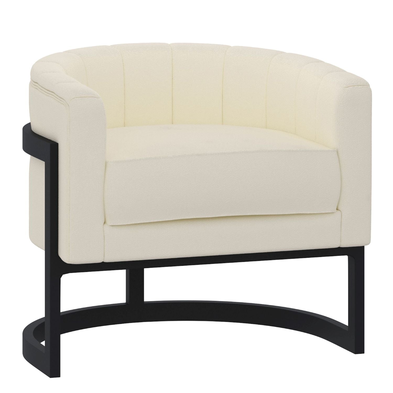 Zhuri Accent Chair in Ivory Boucle and Black 403-120IV