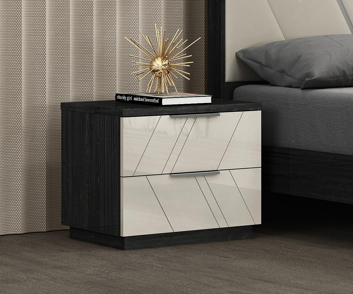 Travis Unique Grey Angley 2 Drawer Night Stand B157