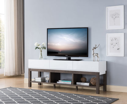 White/Walnut Oak 60" TV Stand 18050 ( OPEN BOX )