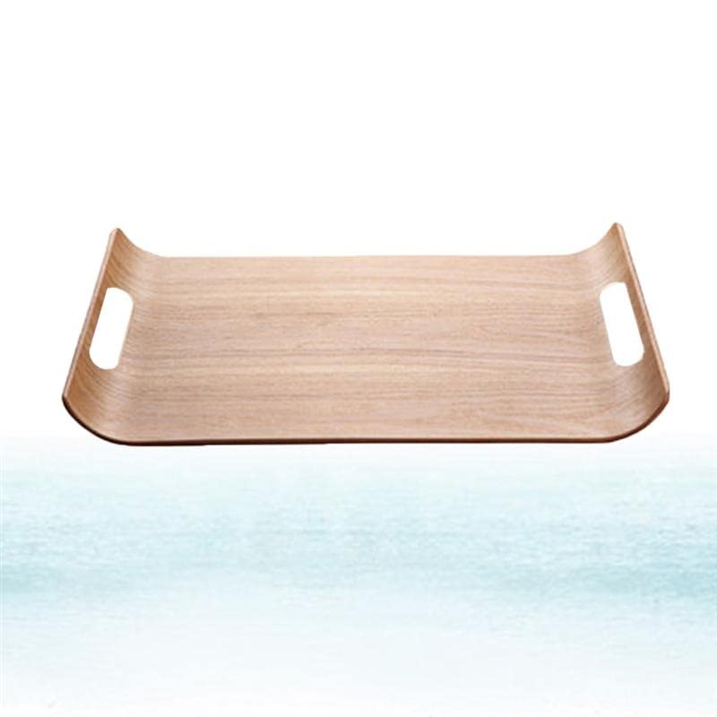 Square Wooden Serving Tray with Handles, 36x25x3cm