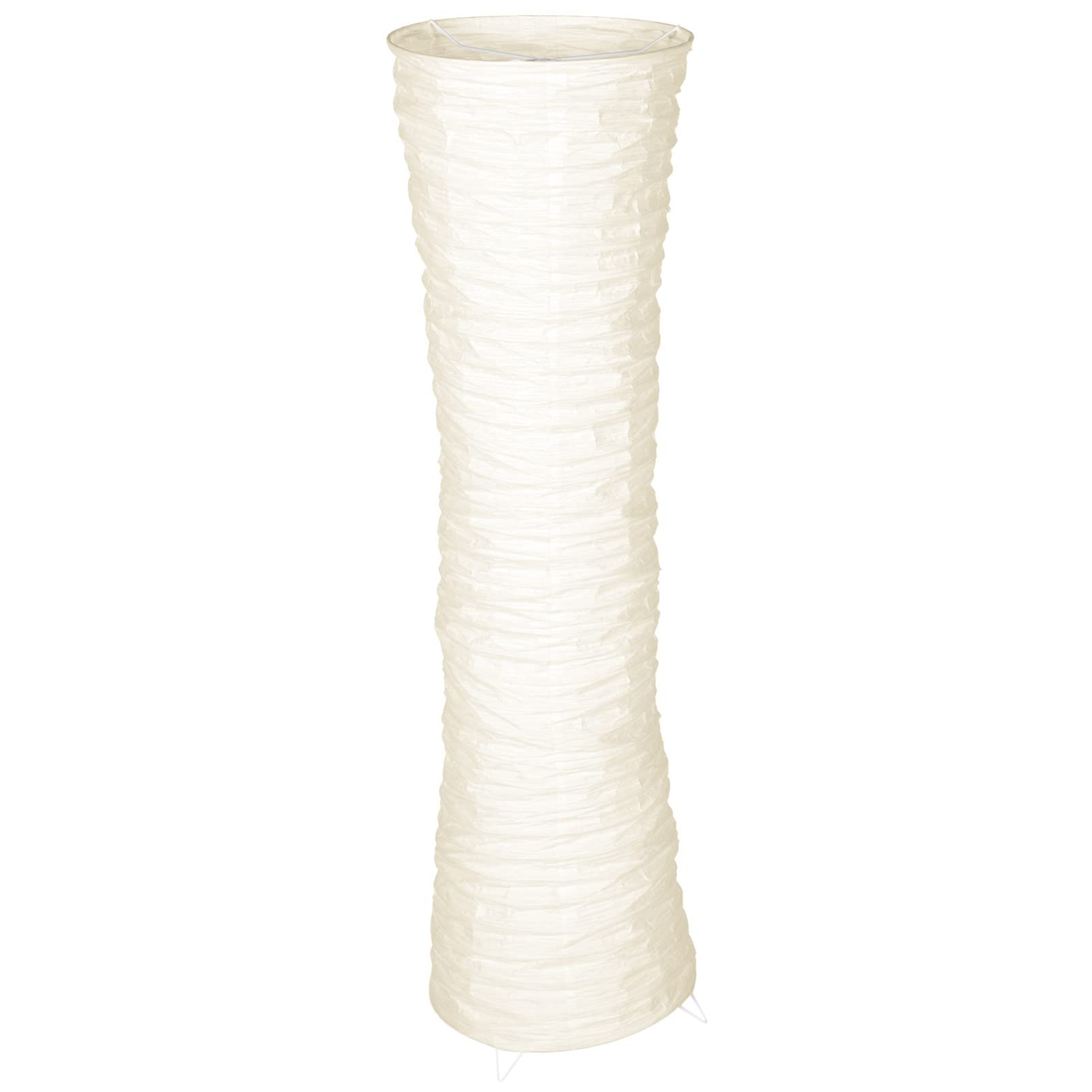 43 in Fabric and Paper Floor Lamp Shade, White and Beige