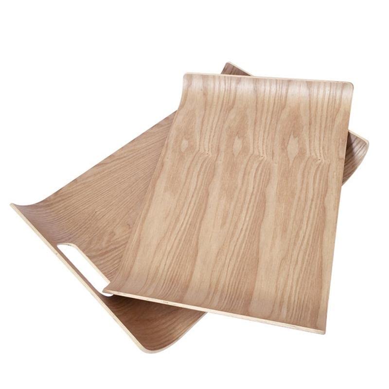 Square Wooden Serving Tray with Handles, 36x25x3cm