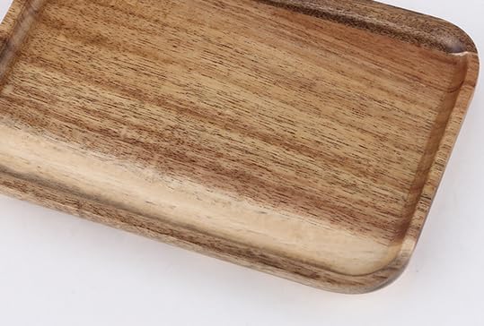 7 in Wooden Rectangular Cake Stand with Glass Cover