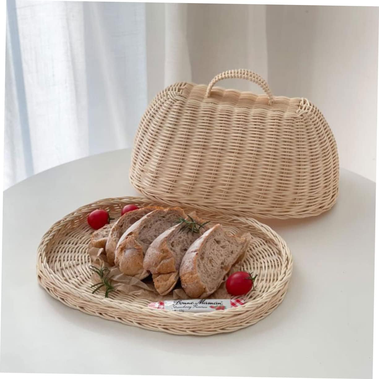 Rattan Food Cover and Cheese Tray for Kitchen or Fruit Storage