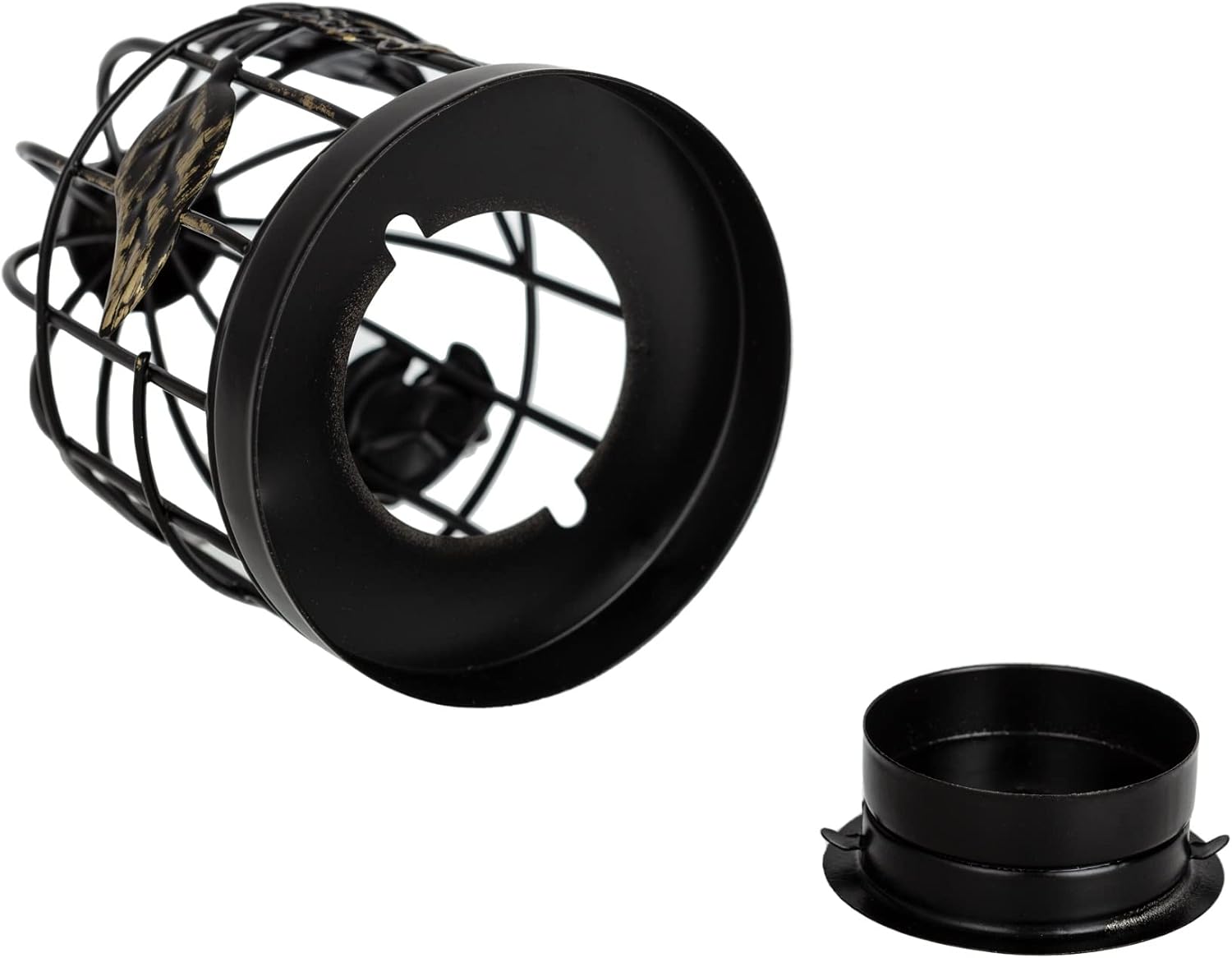 Decorative Iron Birdcage Candle Holder, Distressed Ivory, Large