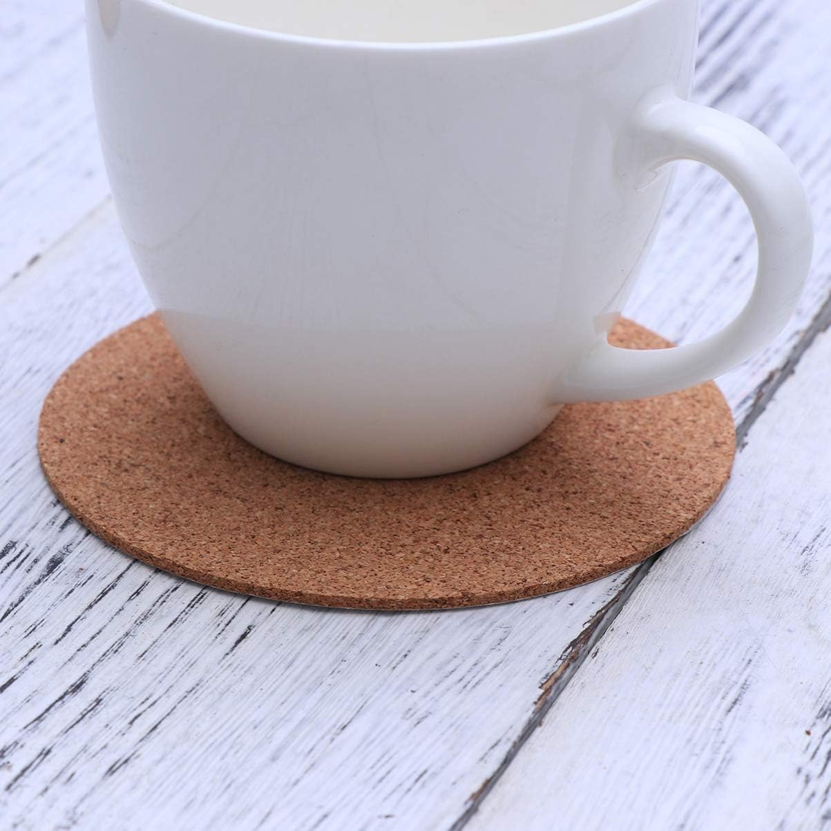 Set of 12 Round Cork Coasters for Cups, Reusable Absorbent