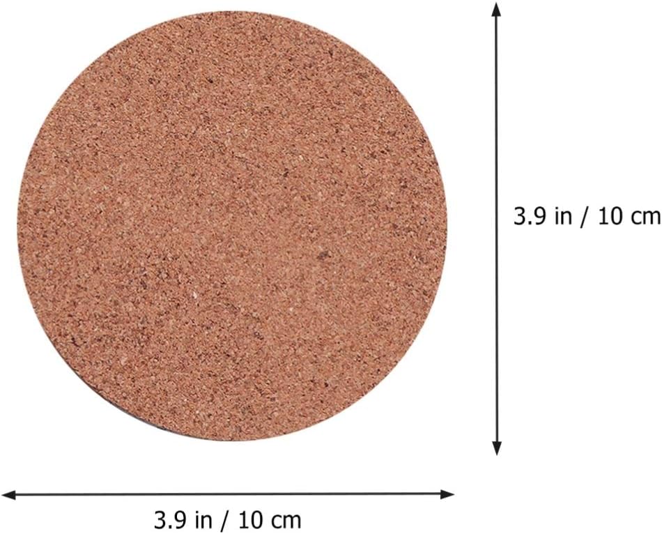 Set of 12 Round Cork Coasters for Cups, Reusable Absorbent
