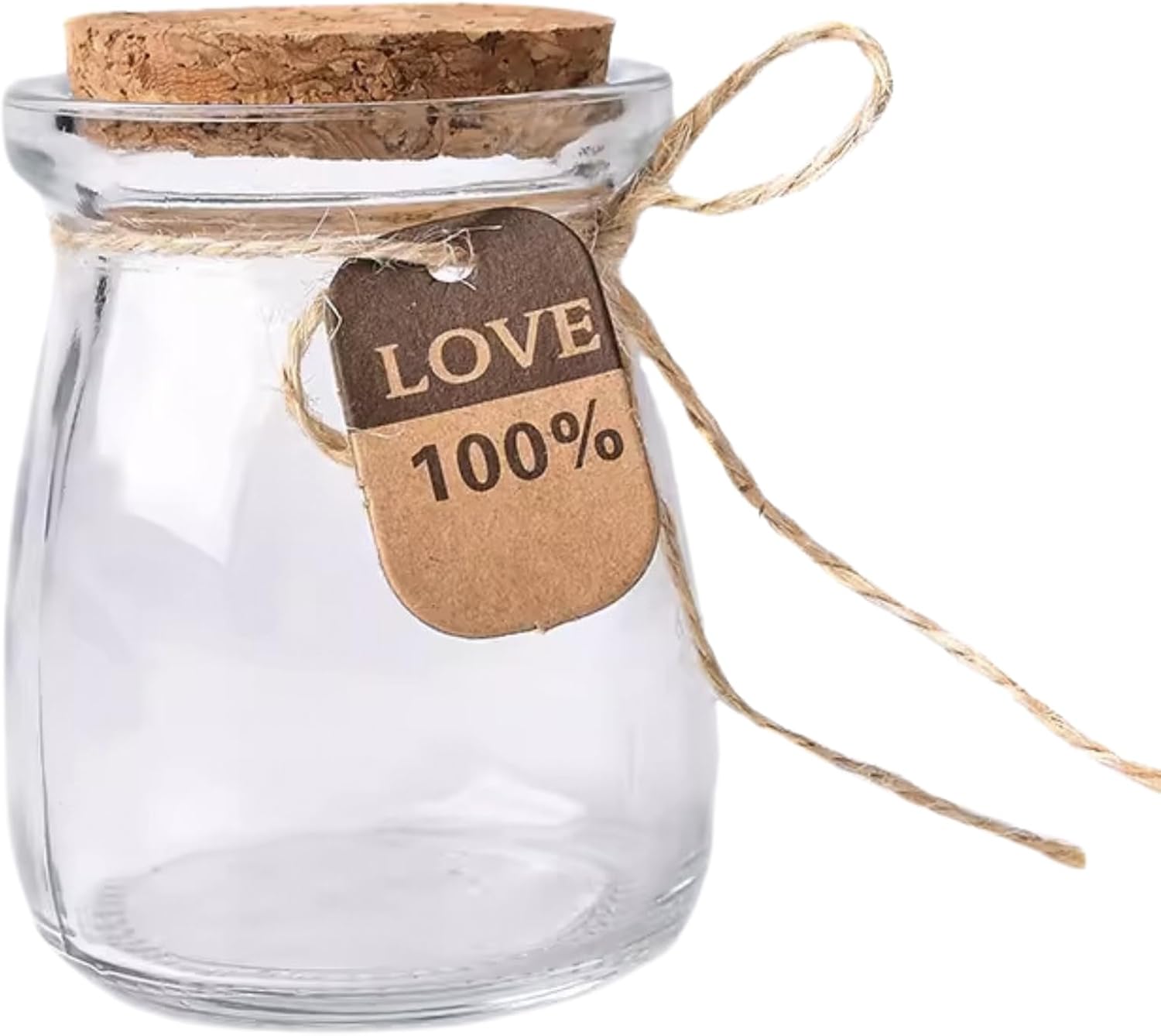 Set of 4 Clear Glass Bottles with Cork Stoppers, 100ml