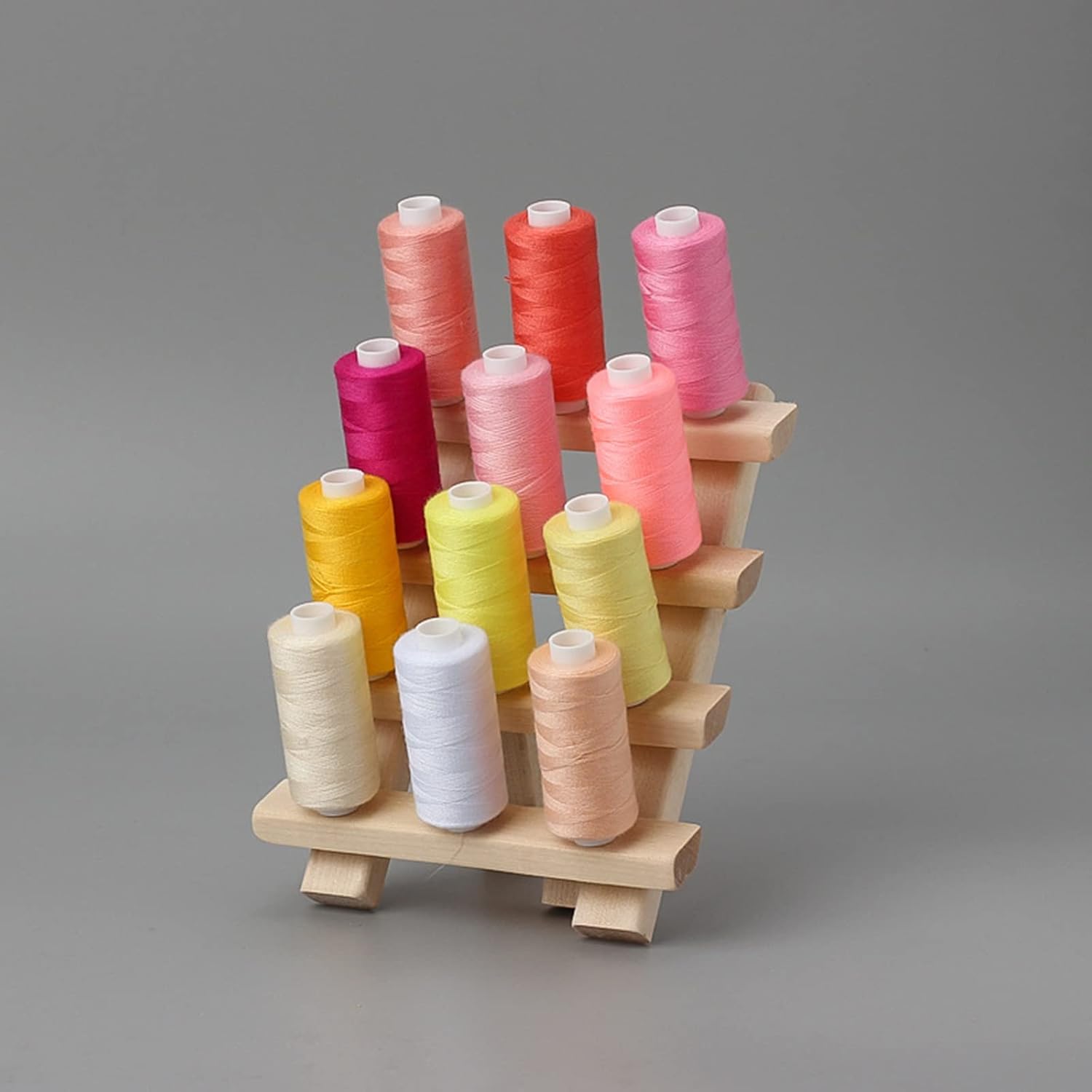 Wooden Thread Spool Holder Rack for 12 Spools, Foldable