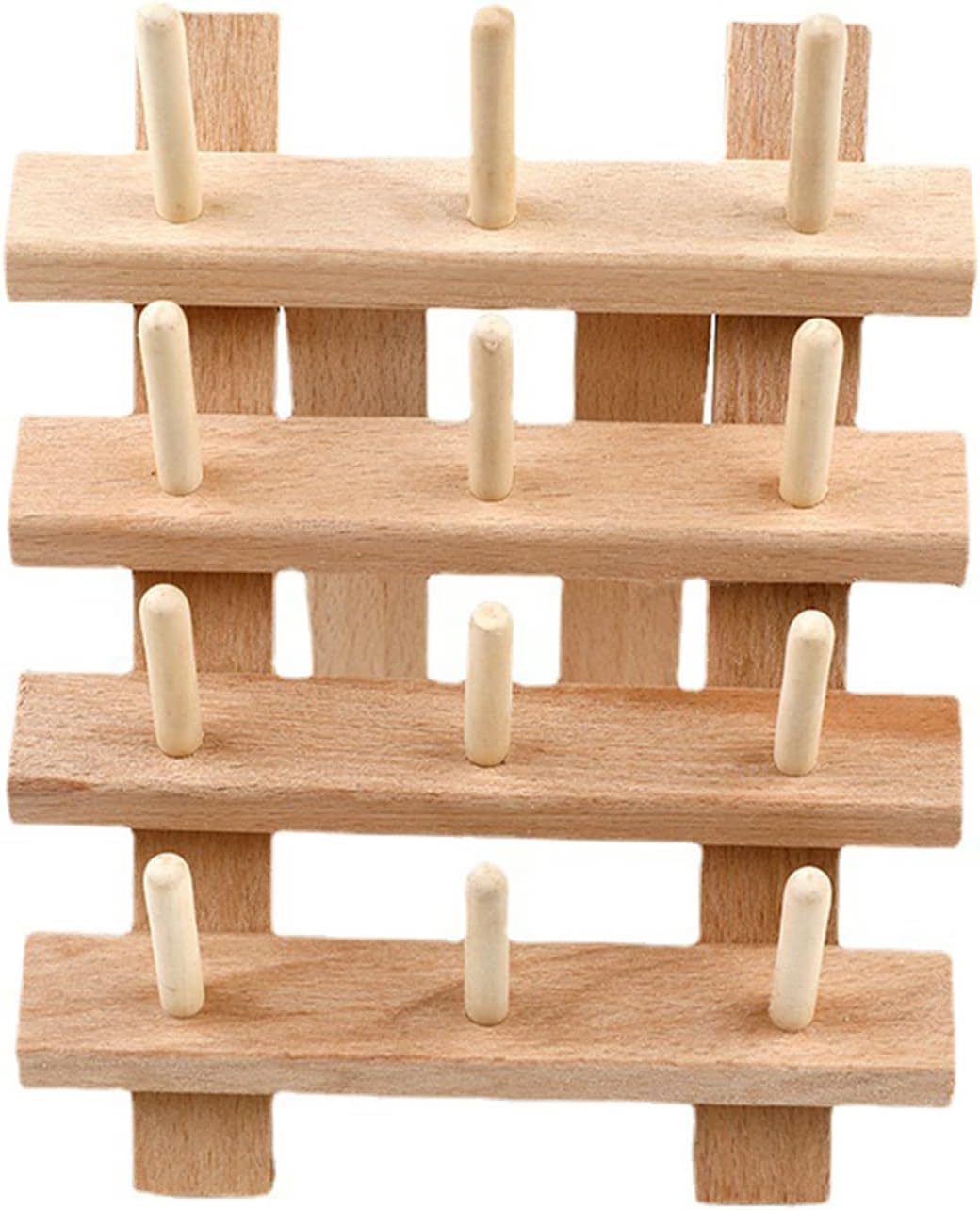 Wooden Thread Spool Holder Rack for 12 Spools, Foldable