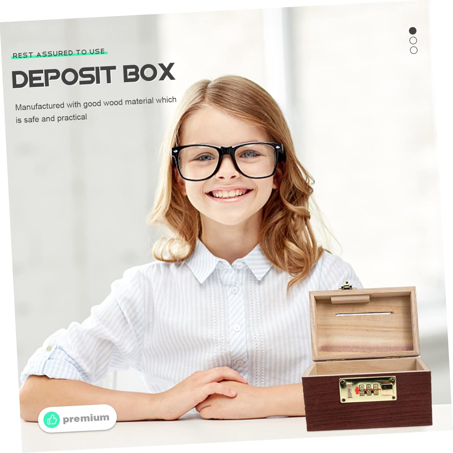 Vintage Wooden Treasure Chest Storage Box with Lock