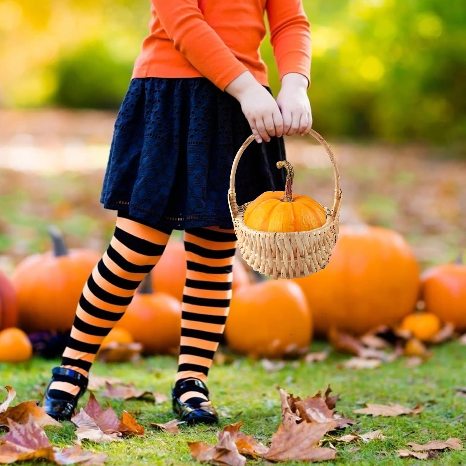 Rattan Wicker Flower Basket with Handle and Liner