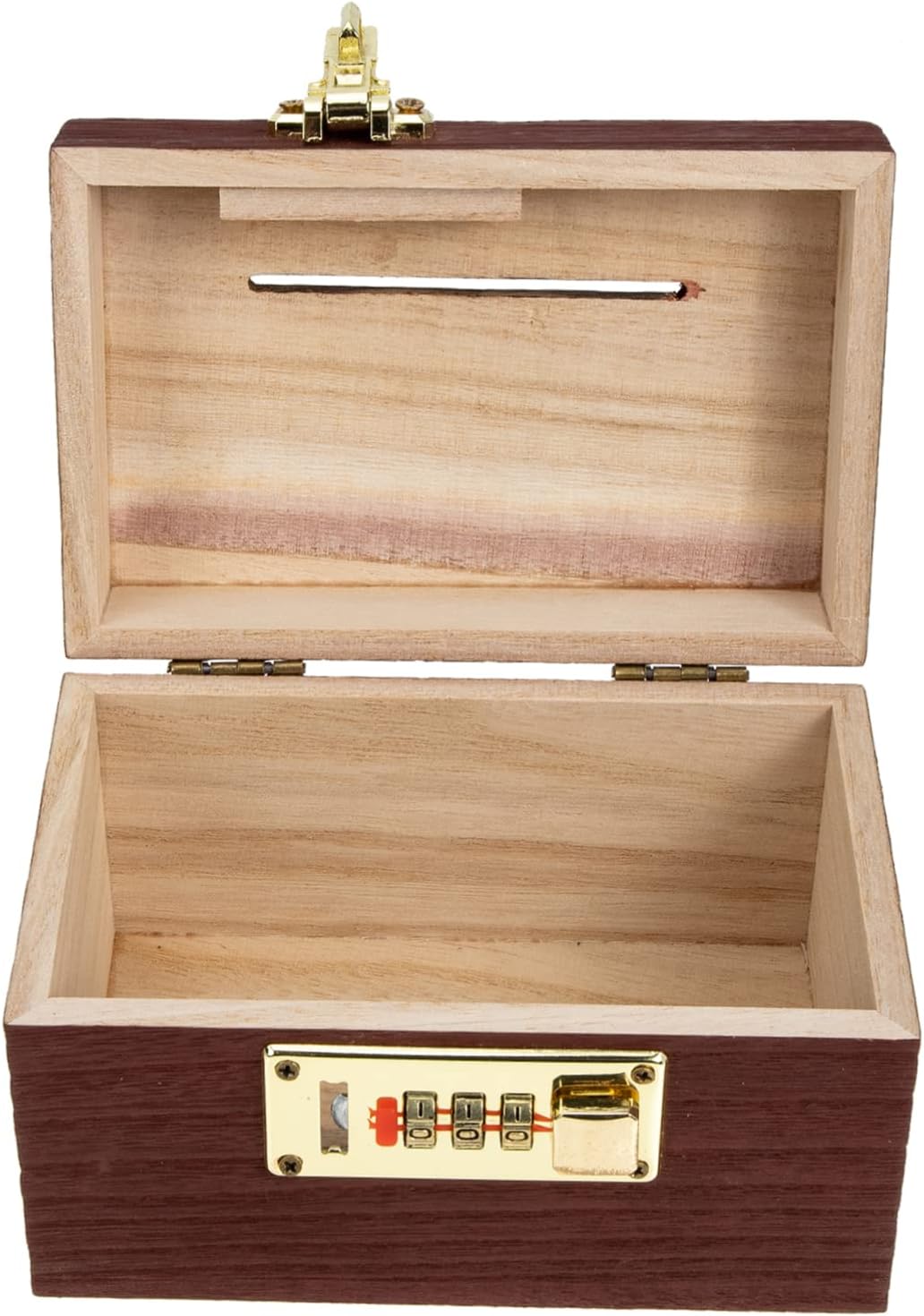 Vintage Wooden Treasure Chest Storage Box with Lock