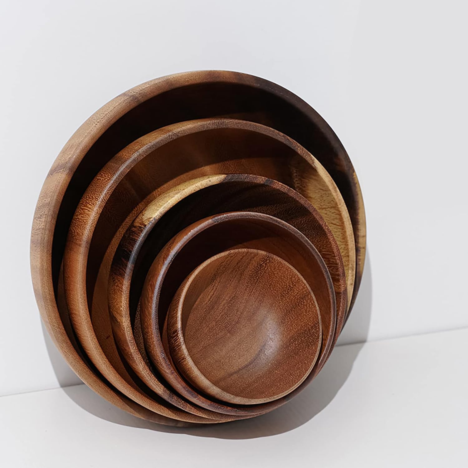Oversized Handmade Acacia Wood Salad Bowl, 20x7.5 cm