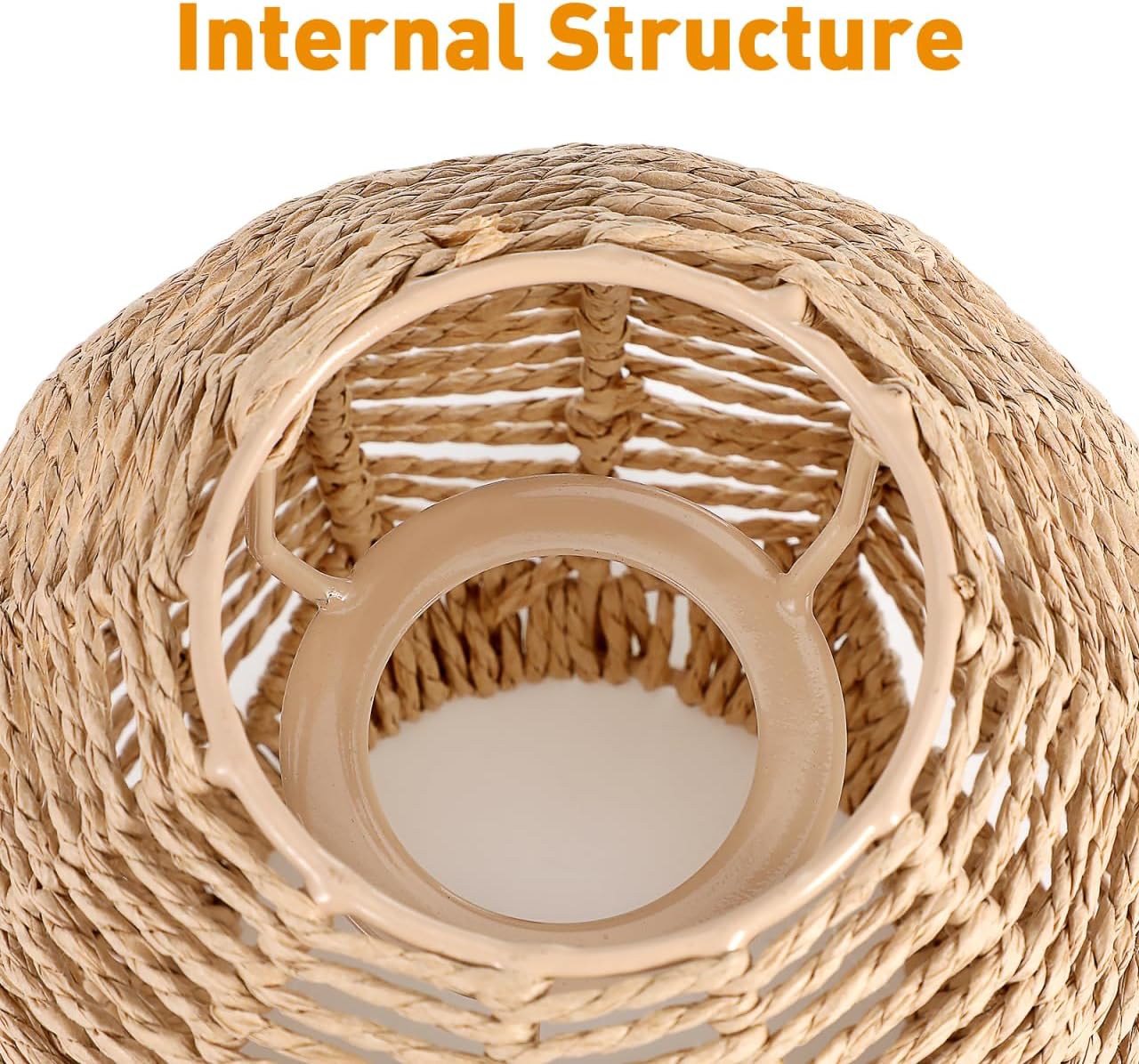 Set of 2 Rattan Pendant Lamp Shades, Woven Light Fixture, 5.89x5.51 in