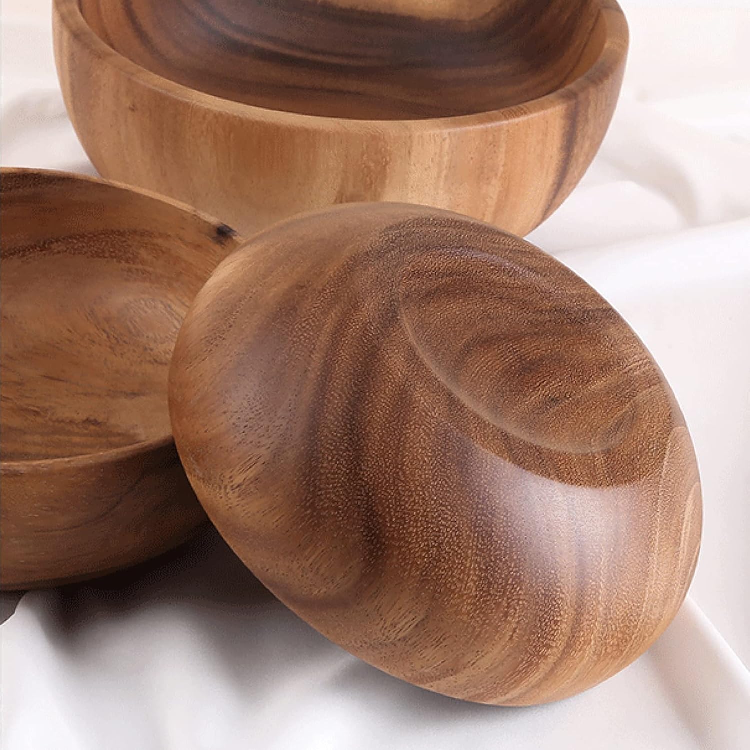 Oversized Handmade Acacia Wood Salad Bowl, 20x7.5 cm