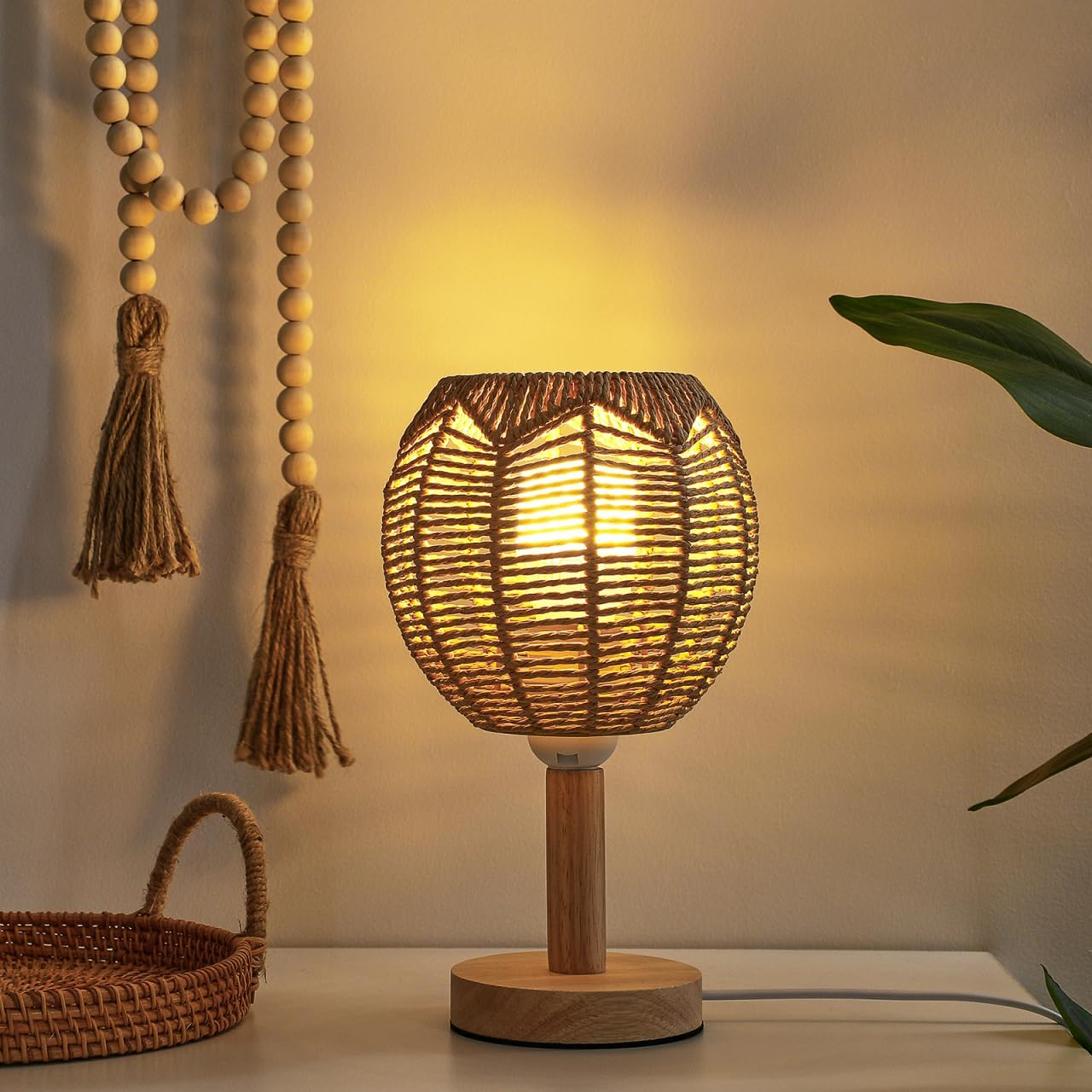 Set of 2 Rattan Pendant Lamp Shades, Woven Light Fixture, 5.89x5.51 in