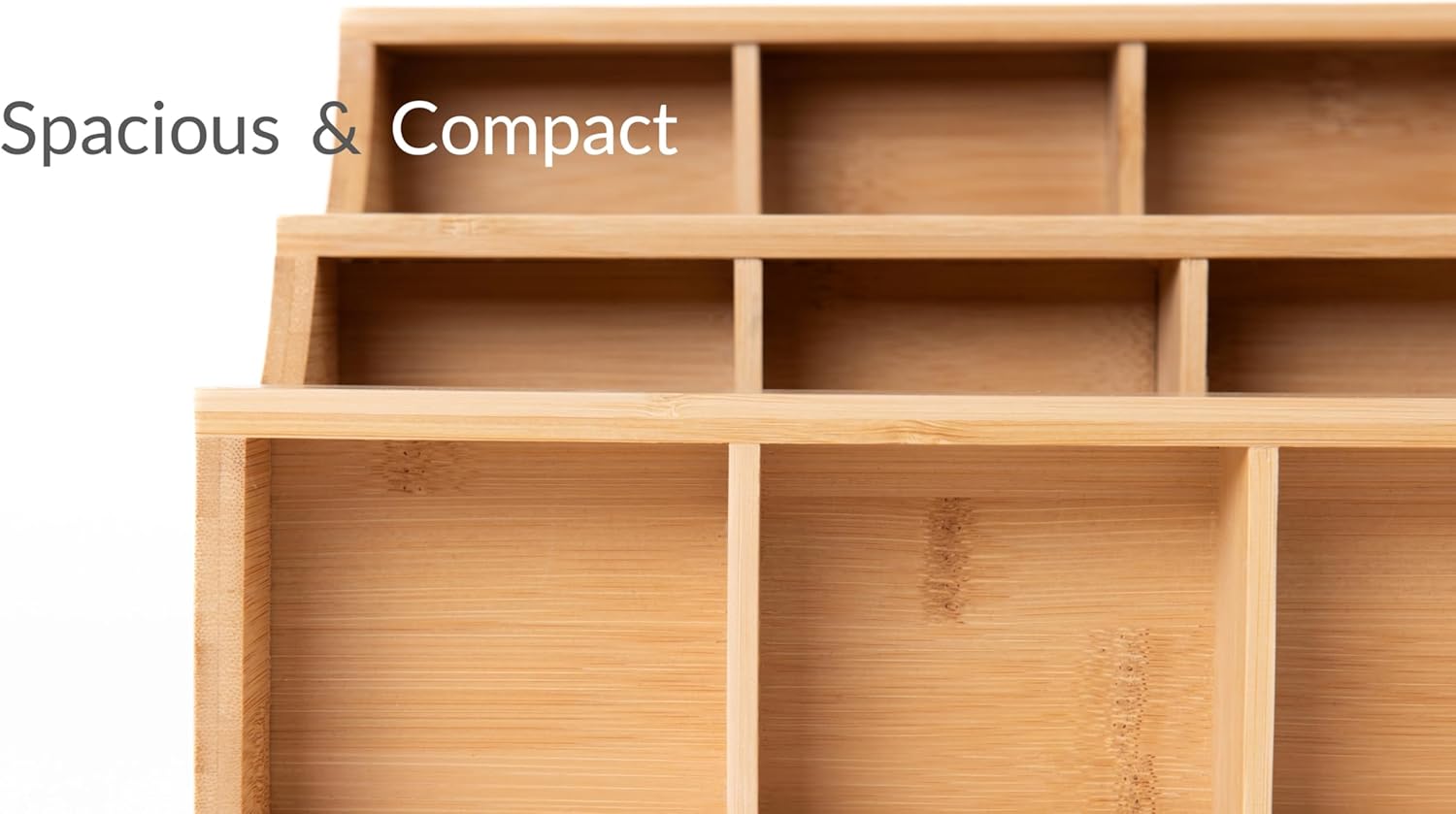 Vertical Bamboo Tea Organizer for 180 Tea Bags, Wooden Storage Box