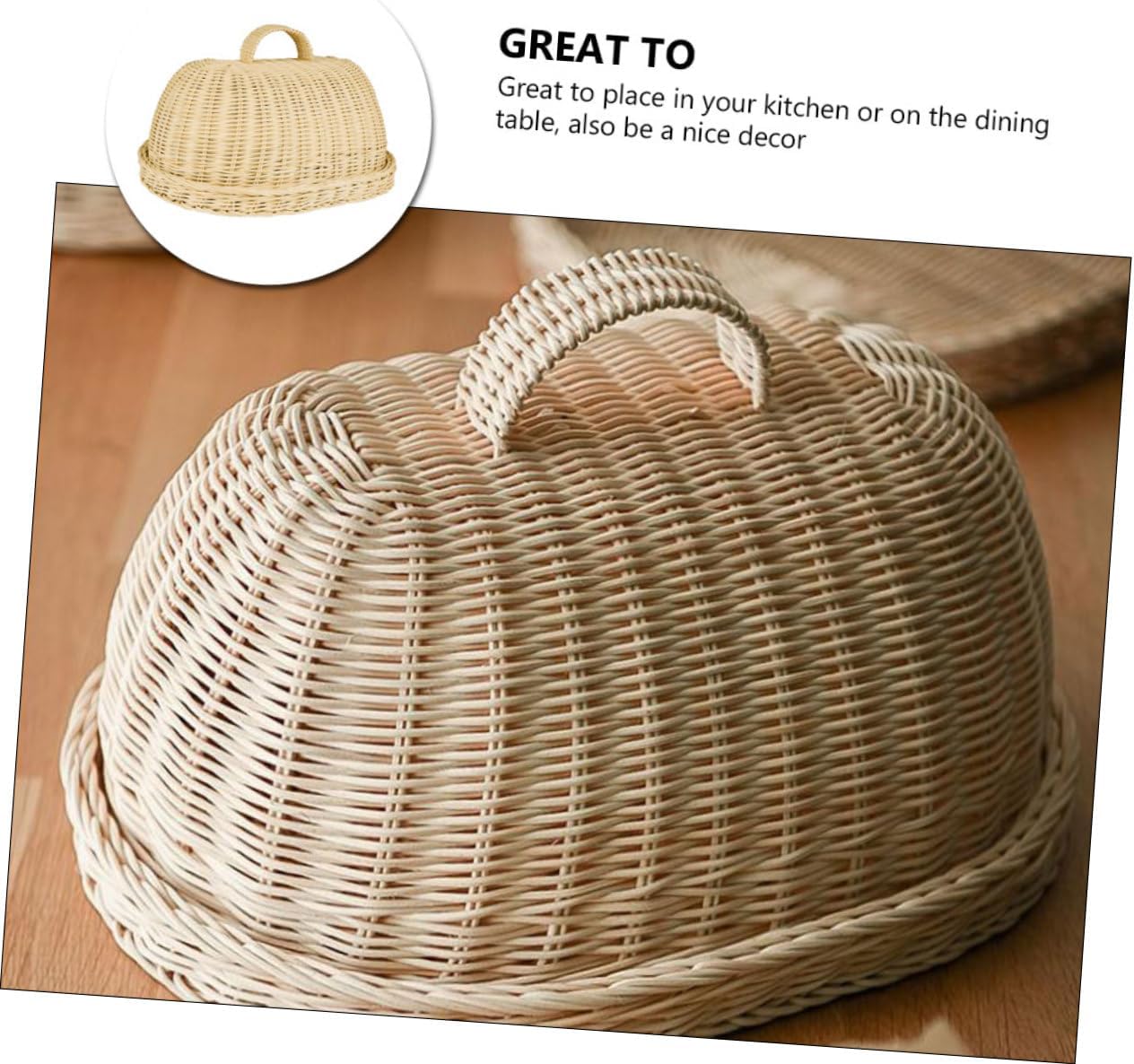 Rattan Food Cover and Cheese Tray for Kitchen or Fruit Storage