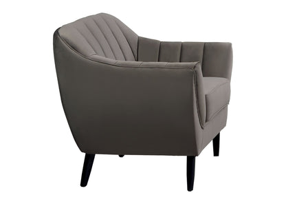 Odette Grey Velvet Chair with Black Legs 99880
