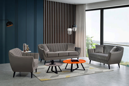 Odette Grey Velvet Chair with Black Legs 99880