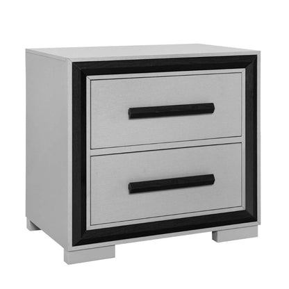 Amelia Silver & Black 2 Drawer Night Stand