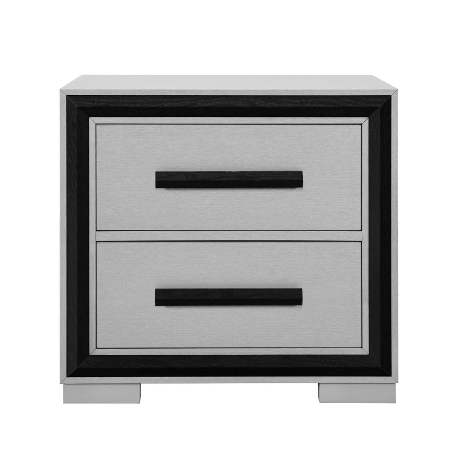 Amelia Silver & Black 2 Drawer Night Stand
