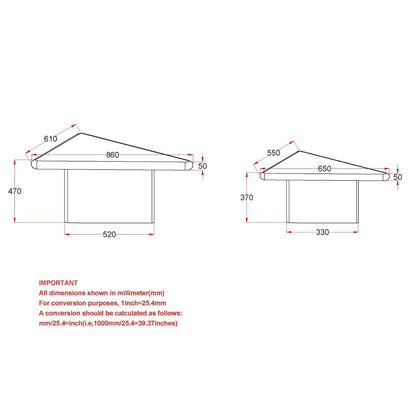 Draco 2pc Coffee Table Set Black 303-155BLK