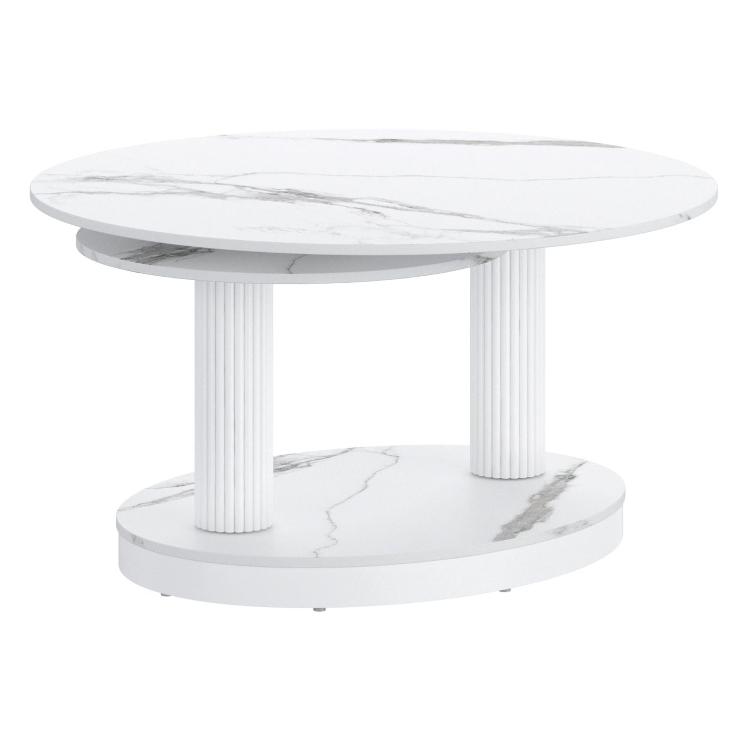 Elara Sintered Stone White Coffee Table 301-198WT