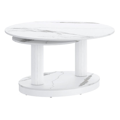 Elara Sintered Stone White Coffee Table 301-198WT