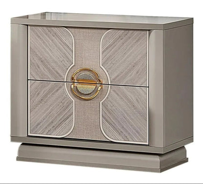 Eternity Night Stand with Gold Accent Beige 1751