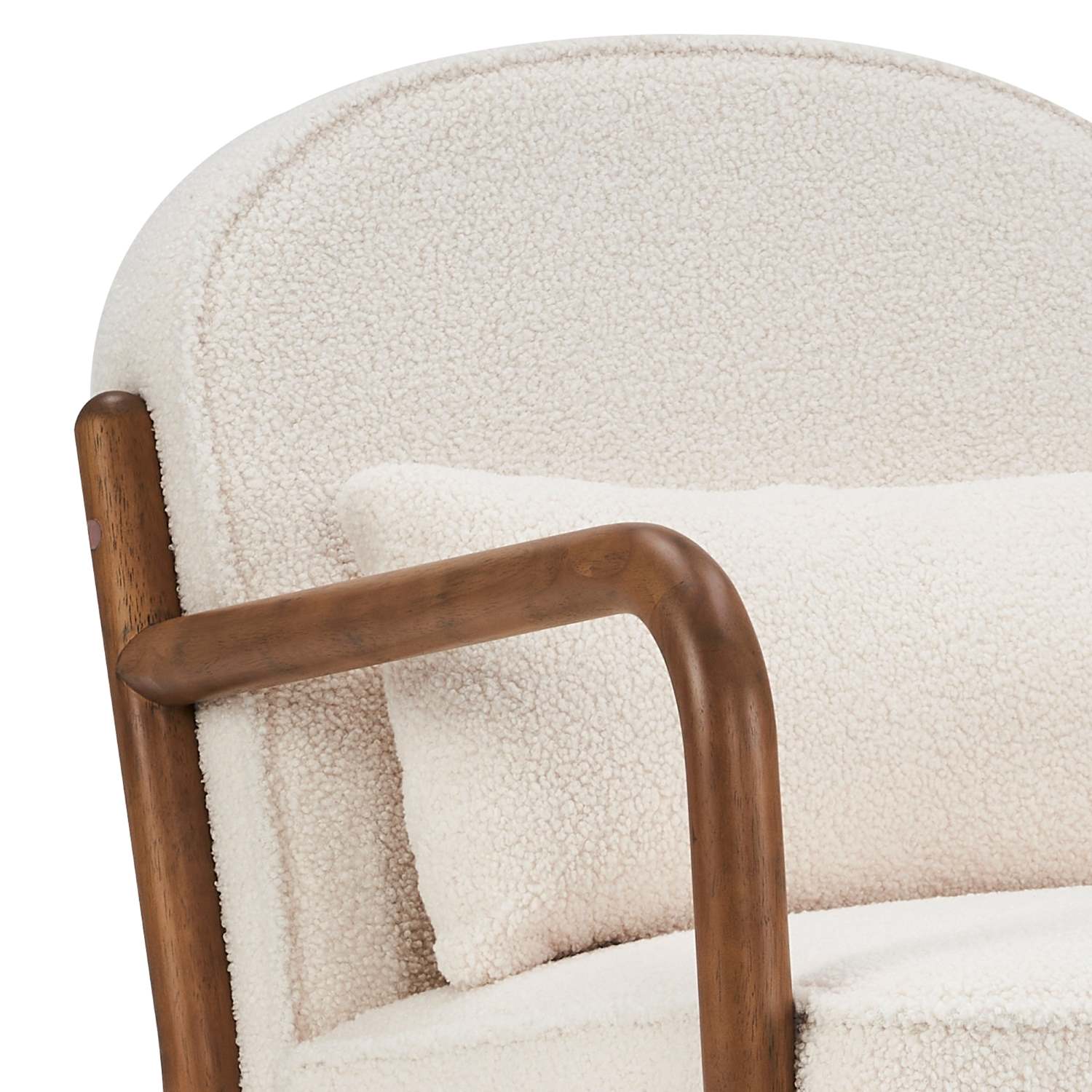 Fani White Boucle Fabric Accent Chair 403-926WT