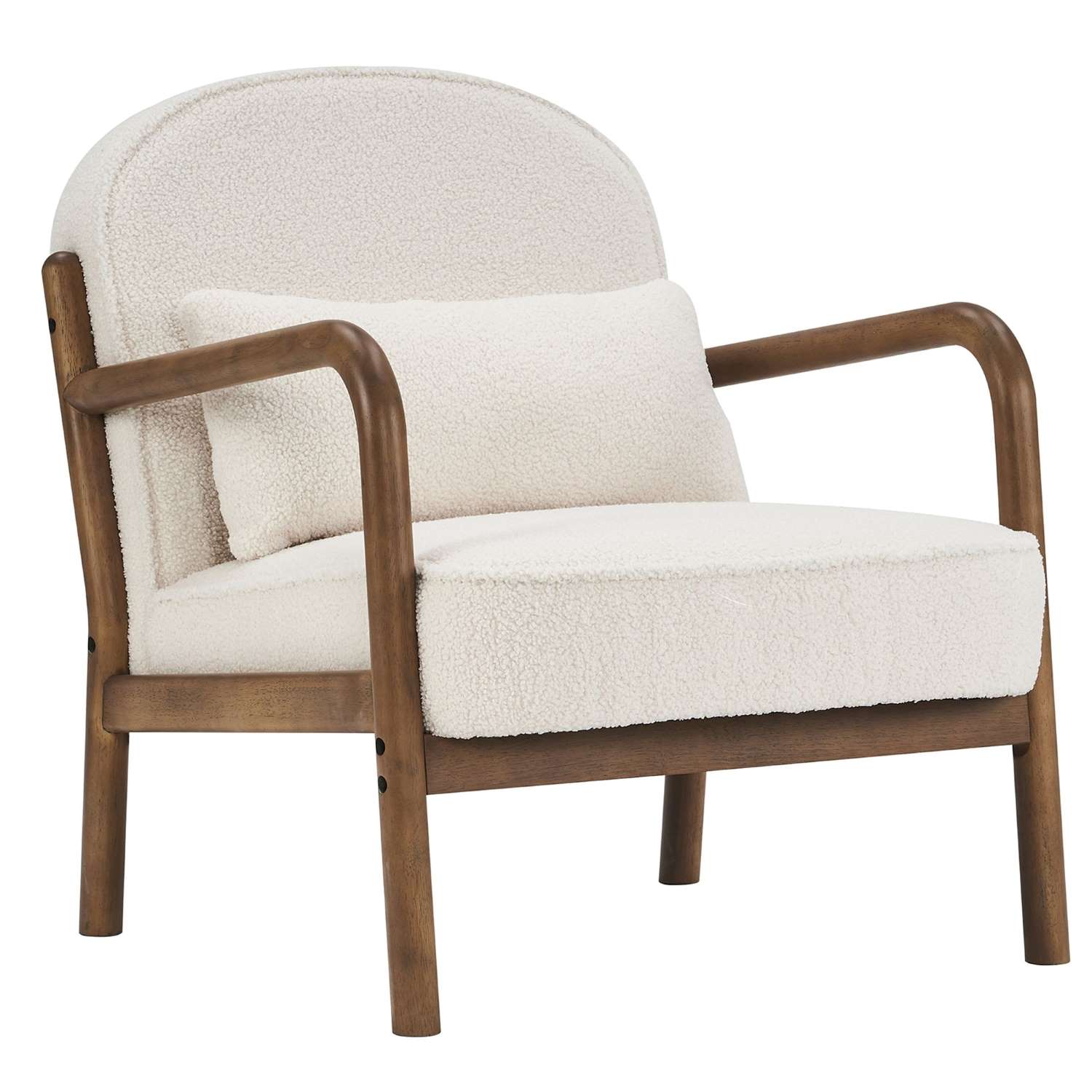 Fani White Boucle Fabric Accent Chair 403-926WT