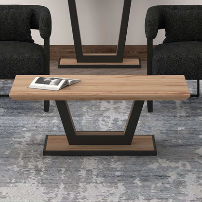 Forna Rectangular Coffee Table Natural & Black 301-161NAT