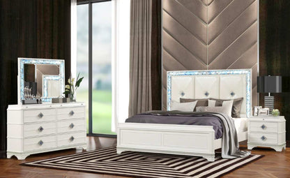 Laguna High-Gloss White Lacquer Finish Night Stand 1831