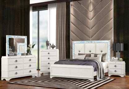 Laguna High-Gloss White Lacquer Finish Night Stand 1831