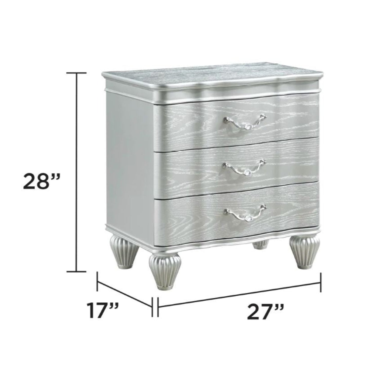 Landmark Wooden Silver Night Stand 1861