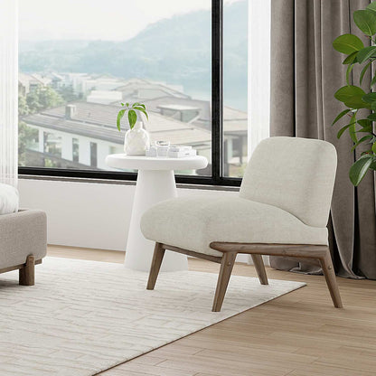 Lisson Accent Chair in Beige & Walnut 403-370BEG